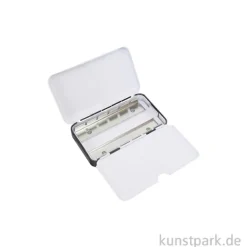 Aquarell-Leerkasten aus Metall für 12 halbe oder 6 ganze Näpfe