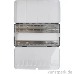 Aquarell-Leerkasten aus Metall für 36 halbe oder 18 ganze Näpfe