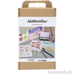 Aquarellmalerei Starter Set mit Farben, Papier und Pinsel