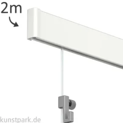 Bilderschienen-System Click Rail - Set 2m, weiß mit allem Zubehör