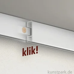 Bilderschienen-System Click Rail - Set 2m, weiß mit allem Zubehör