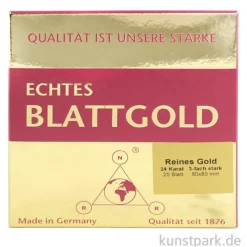 Blattgold 24 Karat 80x80, 25 Blatt im Heftchen