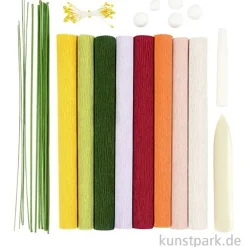 Blumen aus Krepppapier Lernset mit viel Zubehör