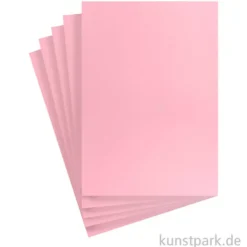Briefkartenkarton Gerippt, DIN A4, 5 Blatt, Rosa, 220g
