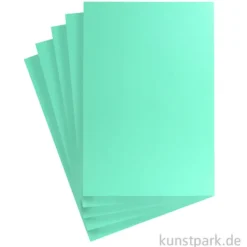 Briefkartenkarton Gerippt, DIN A4, 5 Blatt, Mint, 220g