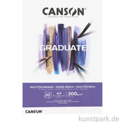 Canson GRADUATE Mixed Media Papier - Weiß, DIN A4, 20 Blatt, 200 g