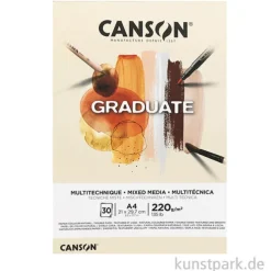 Canson GRADUATE Mixed Media Papier - Natur, DIN A4, 30 Blatt, 220 g