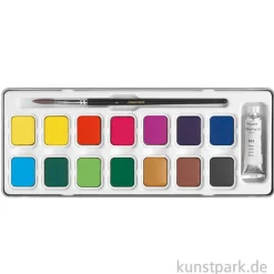 Caran d'Ache Gouache Studio Metalletui mit 14 Farben + Deckweiß