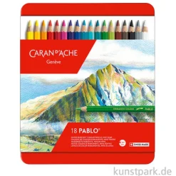 Caran d'Ache Pablo Farbstifte Metalletui mit 18 Farben
