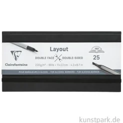 Clairefontaine Layout Skizzenbuch doppelseitig, 220g, 11 x 22 cm