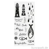 Clear Stamps - Fische, Boote, Leuchtturm, 97 x 205 mm, 17 Motive