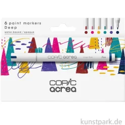 COPIC acrea Paint Marker Set, Deep, 6 Stück