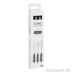 COPIC Multiliner Set - Schwarz, 3 Strichstärken, 0,3-0,8 mm