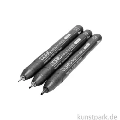 COPIC Multiliner Set - Schwarz, 3 Strichstärken, 0,3-0,8 mm