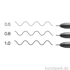 COPIC Multiliner Set - Schwarz, 3 Strichstärken, 0,5-1 mm