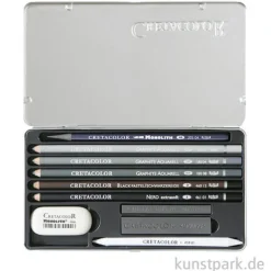 Cretacolor ARTINO Graphite, Metalletui 10 teiliges Graphitset