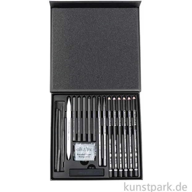 Cretacolor BLACK BOX - 20 teiliges Kohle Geschenkset