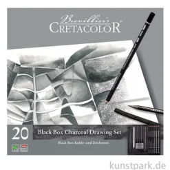 Cretacolor BLACK BOX - 20 teiliges Kohleset im Metalletui