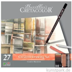 Cretacolor CREATIVO - 27teiliges Skizzierset im Metalletui