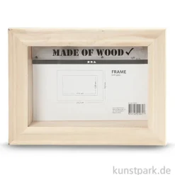3D Bilderrahmen aus Holz mit Glas, 18,2x23,2x2,5 cm