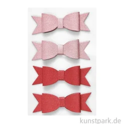 3D Sticker - Schleifen, Glitter, 4 Aufkleber