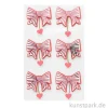 3D Sticker - Schleifen mit Herzen, Peach, 6 Aufkleber