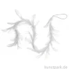 Deko Feder-Girlande, Weiß, Länge 70 cm