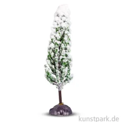 Deko-Zypresse - Grün, beflockt, 15 cm