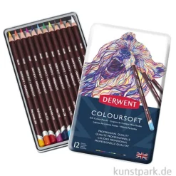 Derwent COLOURSOFT, 12 weiche Farbstifte im Metalletui