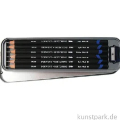 Derwent SKETCHING Water, 6 Graphitstifte mit Anspitzer im Metalletui