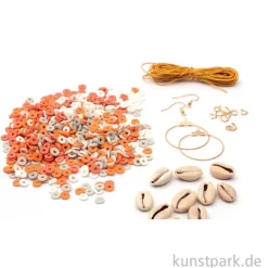 DIY Schmuck Bastelset - Armbänder + Ohrringe, Heishi + Muschelperlen