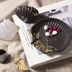 DIY Set - Muschelschale + Deko Gießen, Schwarz, Gold