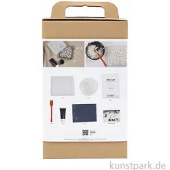 DIY Set - Tablett Gießen mit Terrazzo, Schwarz, Weiß