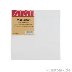 Eckiger Malkarton mit Maltuch bespannt 10 x 10 cm