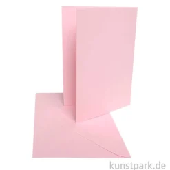 Einladungskarten + Kuverts, 6er Set, Rosa