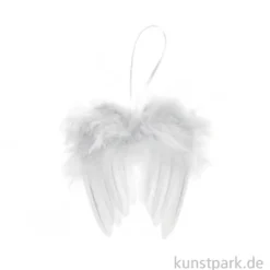 Engelsflügel zum Aufhängen, Weiß, 11 x 13 cm