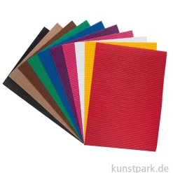 E-Wellpappe zum Basteln, 25 x 35 cm, 10 Blatt farbig sortiert