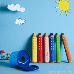 Faber-Castell Grippy Buntstifte für Kinder, 6er Set mit Spitzer
