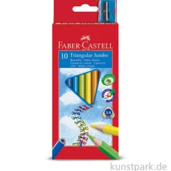 Faber-Castell TRIANGULAR Jumbo, 10 Buntstifte mit Spitzer im Kartonetui