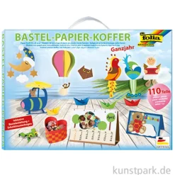 Folia Bastelpapier-Koffer Ganzjahr, 110-teilig
