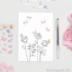 Foliensticker - La Vie en Rose, Schmetterlinge, 4 Bögen
