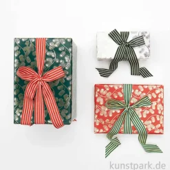 Geschenkpapier - Christmas Rocks, Tannenzweige, Weiß, 200 x 70 cm
