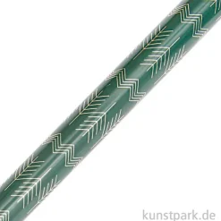 Geschenkpapier - Dunkelgrün mit goldenen Zacken, 200 x 70 cm
