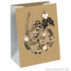 Geschenktasche Black Holly mit Anhänger, 21,5 x 10,2 x 25,3 cm