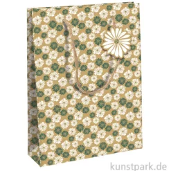 Geschenktasche Nature mit Anhänger, 26,5 x 14 x 33 cm