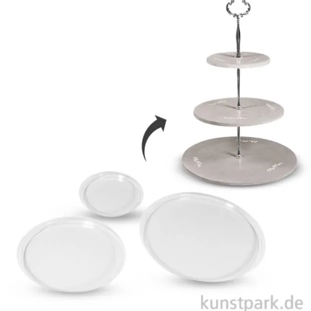 Gießform - Etagere Rund, Durchmesser 13-25 cm, 3-teilig