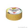 Glitter-Tape, Gold Fein, 15 mm, 5 m Rolle