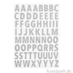 Glitzer Sticker - Buchstaben, Groß, Silber