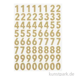 Glitzer Sticker - Zahlen, Gold