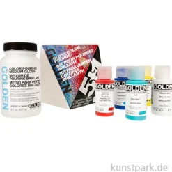 GOLDEN Acryl Pouring Set Gloss, 5 Farben und 1 Medium